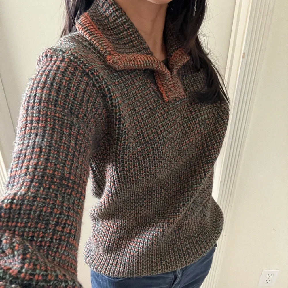 Vintage sweater brown and gray - Picture 2 of 10
